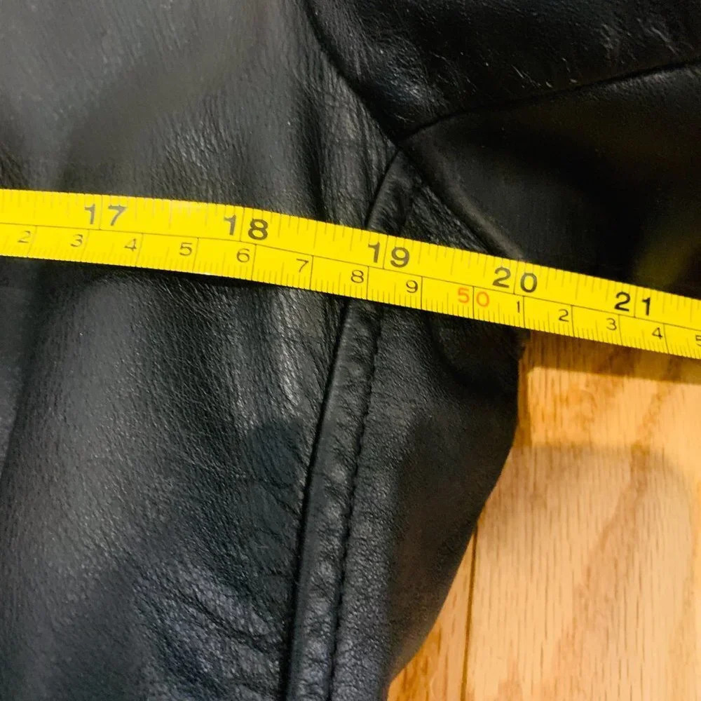 Vintage 90s Leather Biker Jacket Size Medium - Picture 14 of 15